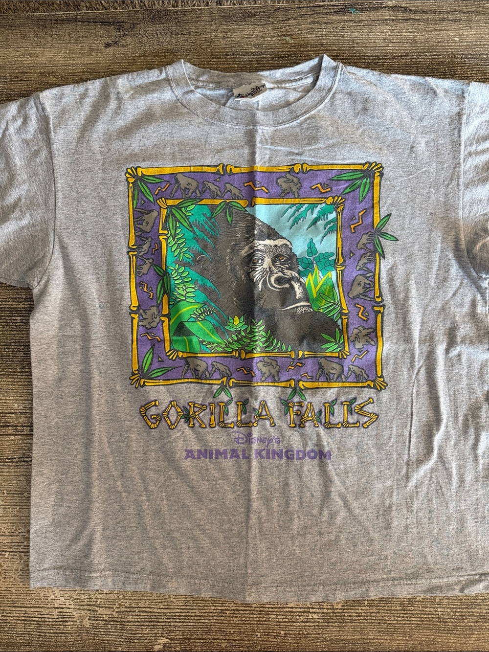 Vintage Disney Animal Kingdom Gorilla Falls gray graphic t shirt